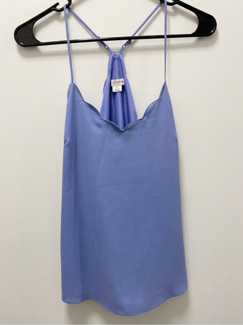 J. Crew Blue Scalloped V-Neck Cami Size XS